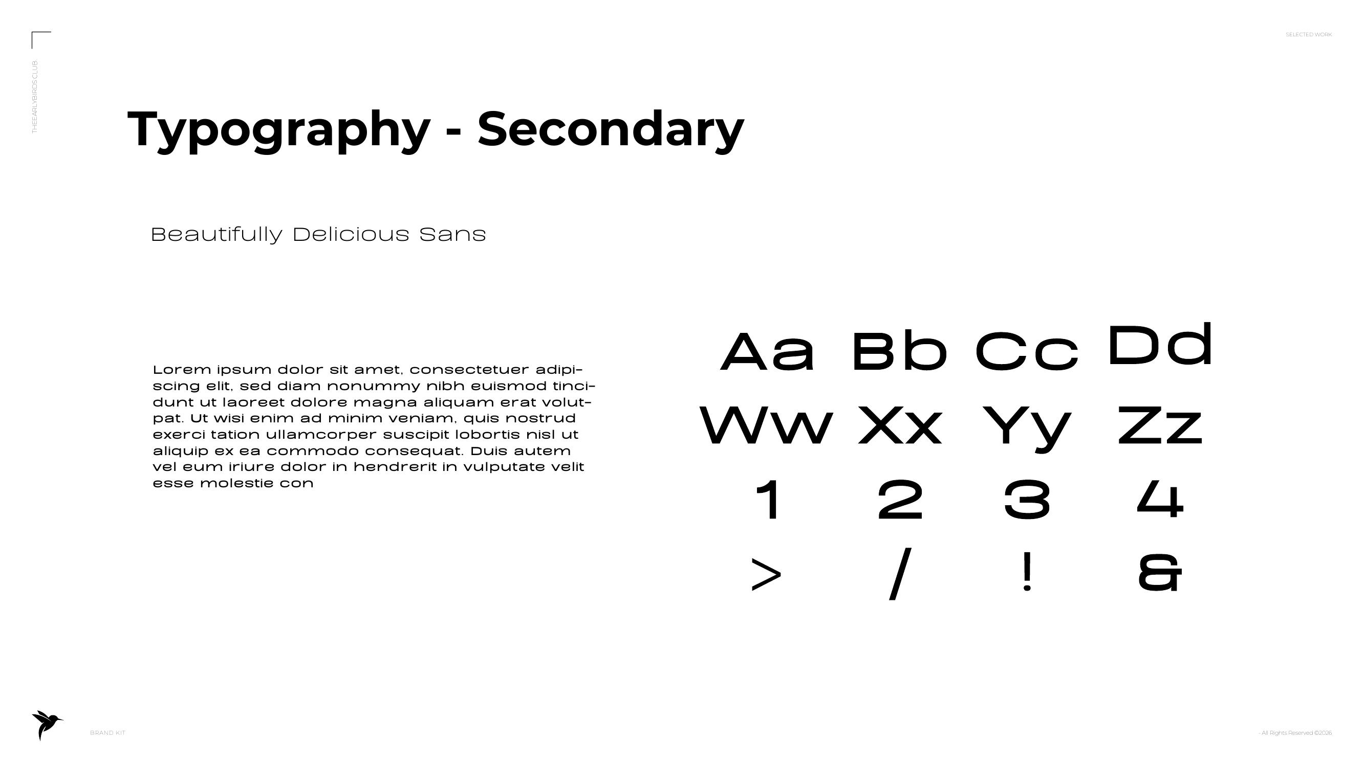 Earlybirds secondary typography